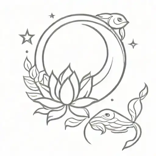 Sun And Moon Capricorn Lotus Turtle Life And Peace