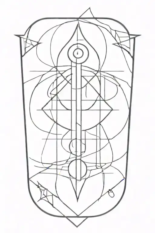 Lines Drawing With Spiritual Symbols