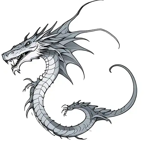 Megaladon And Dragon