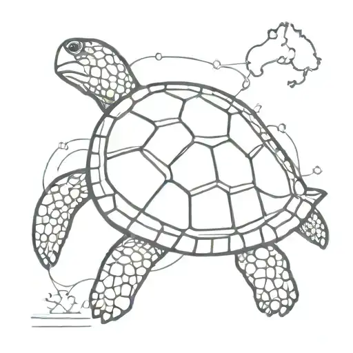 Turtle With Australian Map And Colombian Map In The Shell