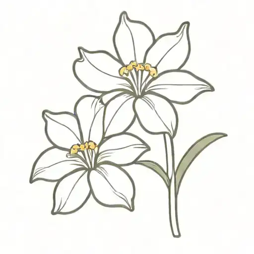 Intertwined Iris And Daisy Flower