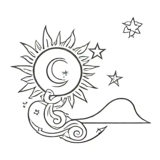 Sun Moon Stars Wave