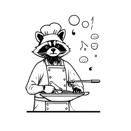 Raccoon Chef Cooking