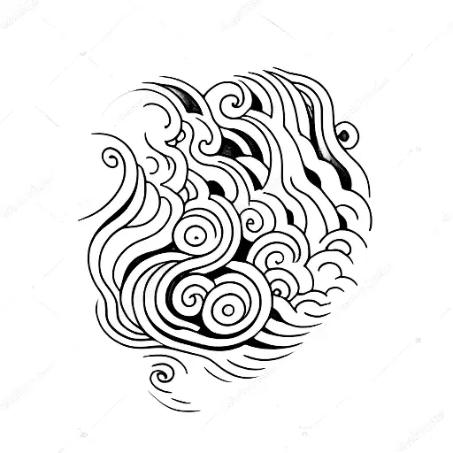 Ocean Wave With A Mountain