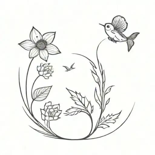 An Anchovy Fish And A Burdock Flower