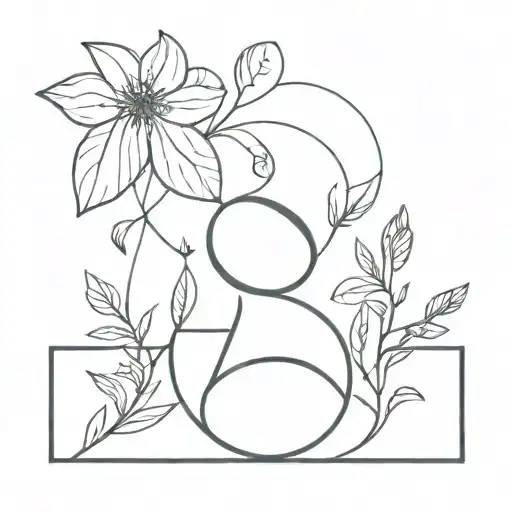 A Minimalist Tattoo With The Letters S And B And Nature