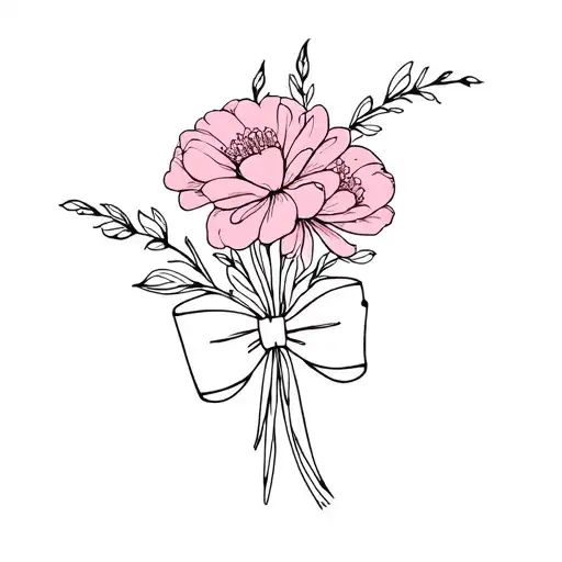 Fine Line Boutique Of Flowers With A Ribbon And 12-18-95