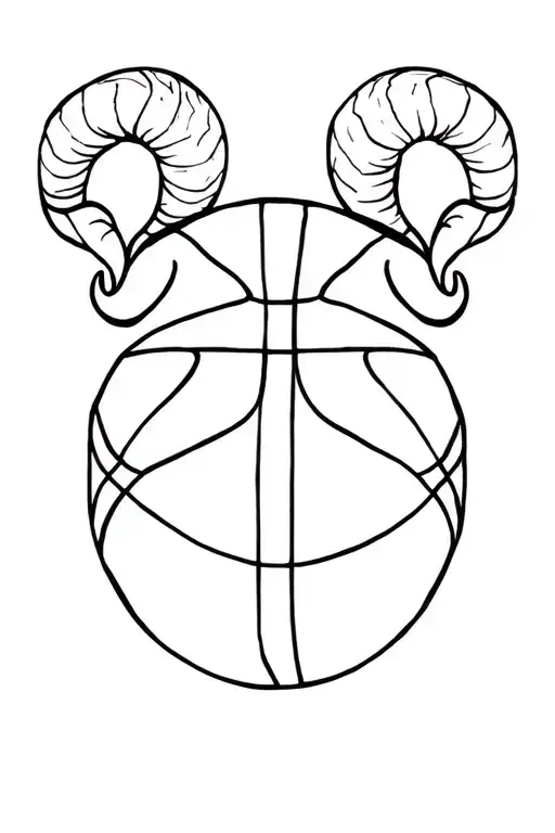 Zodiac Sign Aries With Basket Ball
