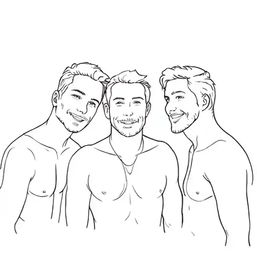 3 Male Friends Enjoying Life
