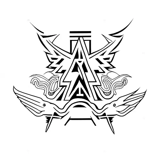 Minimalist Thunder Bird Aztec