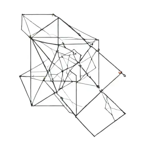 A Minimalist Tattoo Design Of A Unique Abstract Geometric Shape Inspired By Advertising Symbols