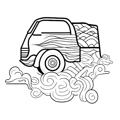 Garbage Truck With Continuous Line