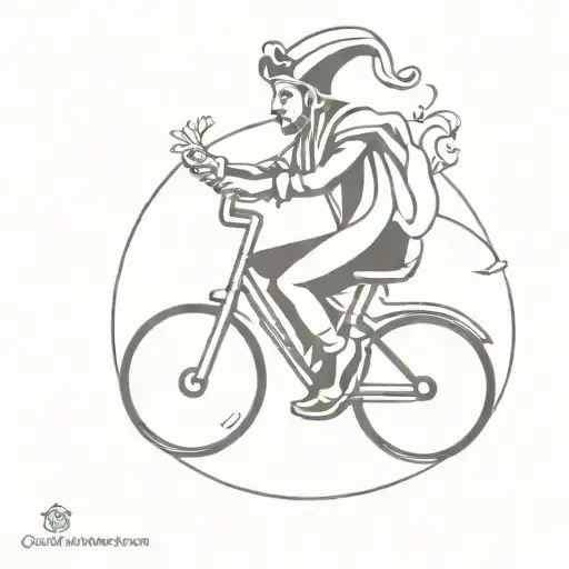 Gothic Jester Riding A Unicycle