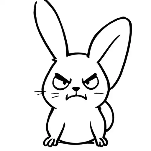 Cartoon Cute Angry Rabbit