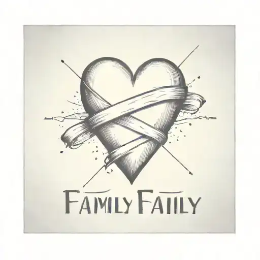 Broken Heart Wrapped In Bandage Where It Says Family On The Bandage