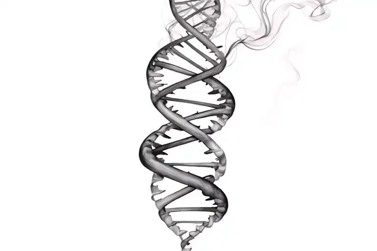 Dna Helix With Smoke Forming The Shape