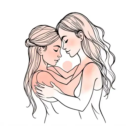 Mother And Her Daughter In Love Hug