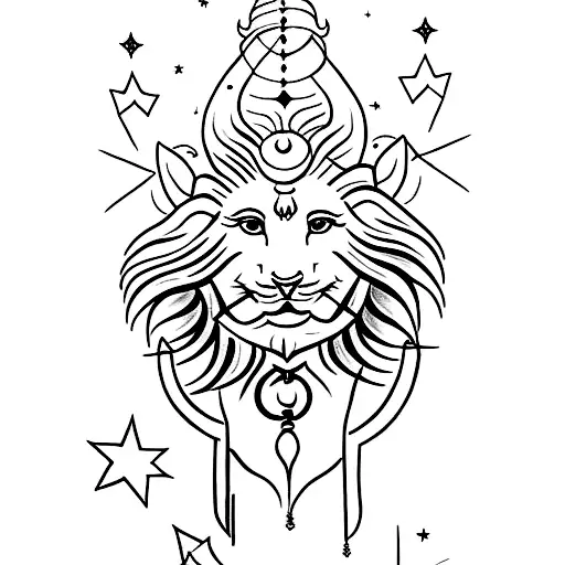 Shiva With Stars Moon