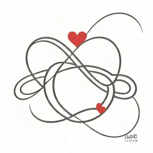 Infinity Symbol Horizontally With A Small Red Heart In The Middle