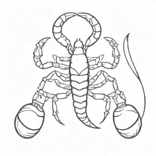 A Minimalist Tattoo Of A Scorpion With Boxing Gloves On Each Claw