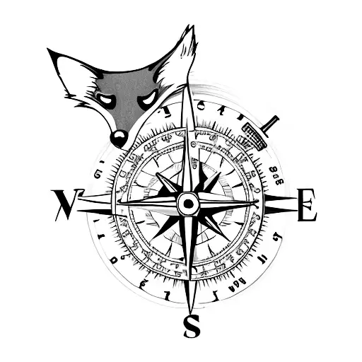 Compass With Fox