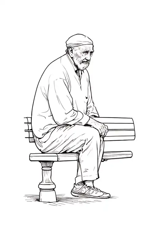 Old Man On A Bench
