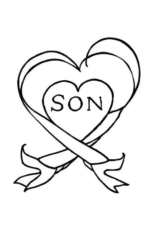 Heart With Sash That Says Son