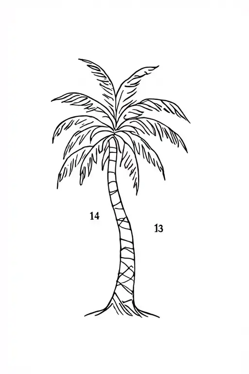 Palm Tree With Coordinates Beautifully Intertwined