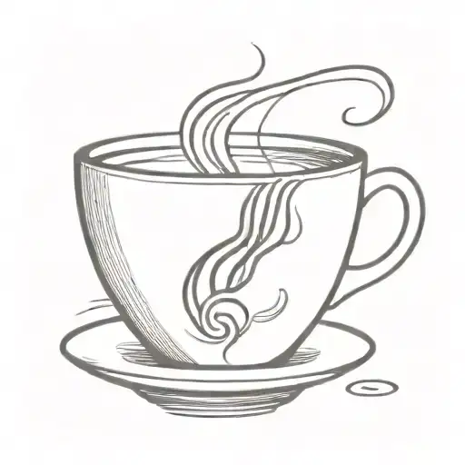 A Minimalist Coffee Cup With A Sketchy Steam Design