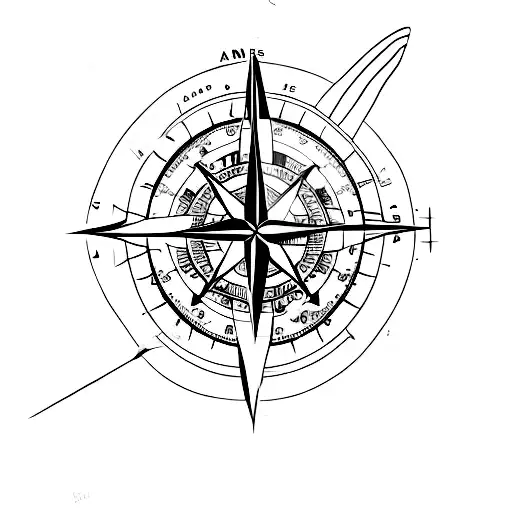 A Compass Pointing West And A Albatross Bird On It