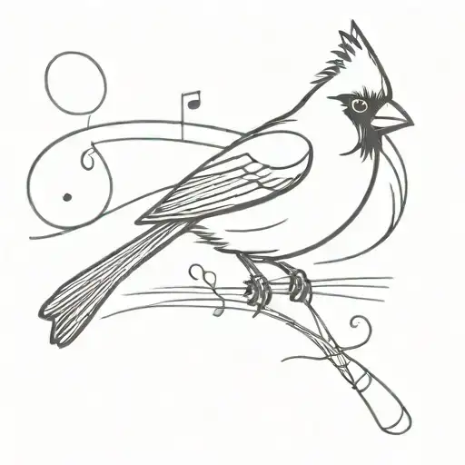 Cardinal On Music Note