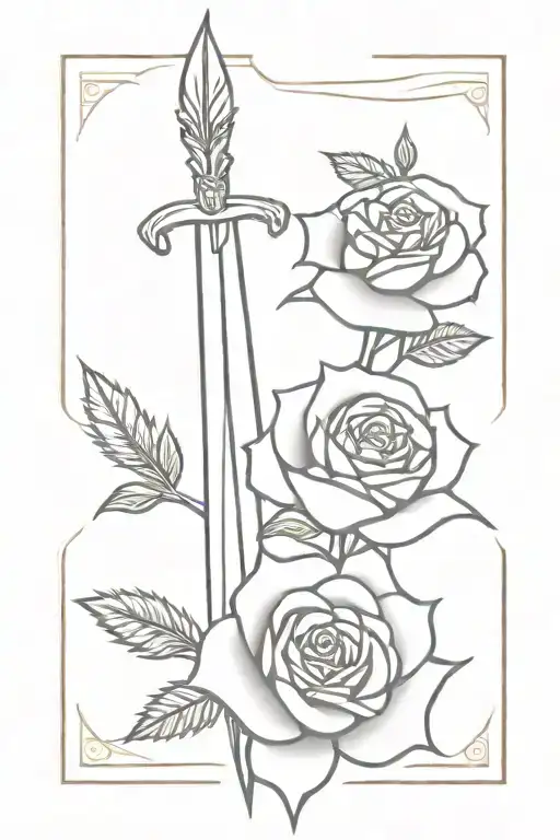 Dagger And Rose Blooming