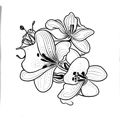 Lily Orchid Geranium