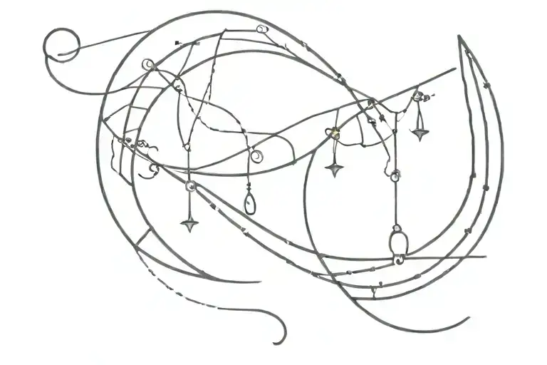 Half Moon With Libra Zodiac Sign Intertwined