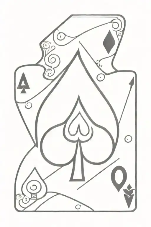Ace Of Spades With Ball8 And A Dart