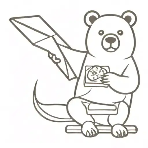 Bear Holding A Pizza Box