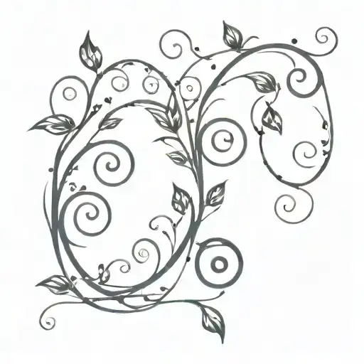 Vine Swirls Dots Left Side