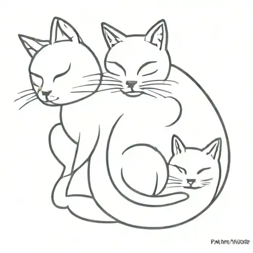 Cat Mother And Daughter