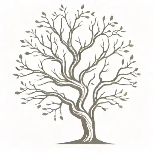 A Minimalist Design Of A Tree With Each Branch Representing One Of The Client's Children