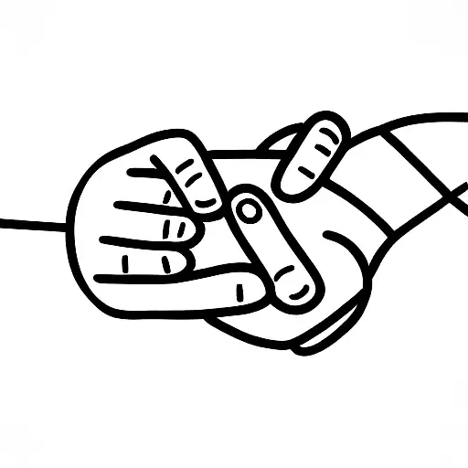 Father And Daughter Holding Hands And Daughter Holding A Balloon