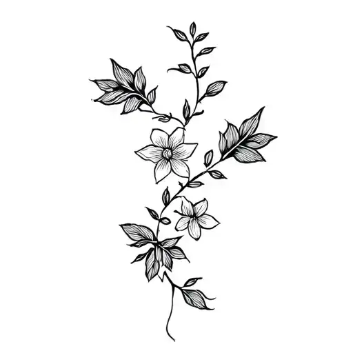 Vine Wrapping With Flowers Smal And Long