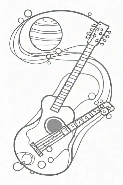 A Guitar With Planets Like Saturn