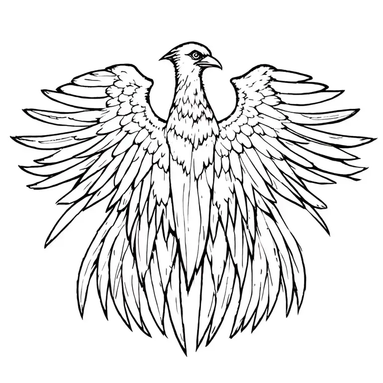 Ancient Weathered Hieroglyphic Crow Wings Spread