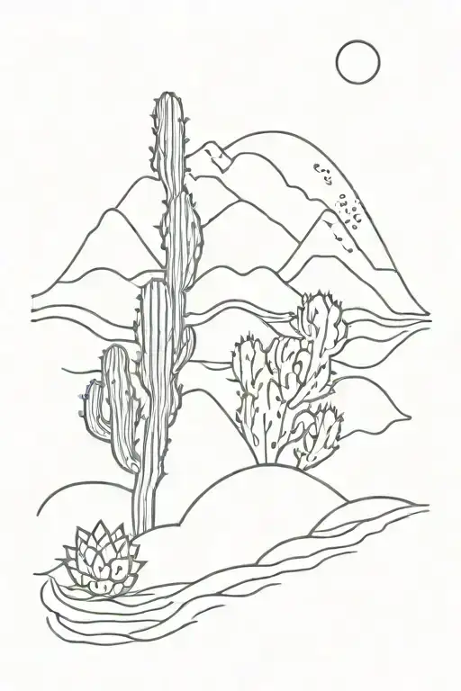 Ocean Waves Over Cactuses