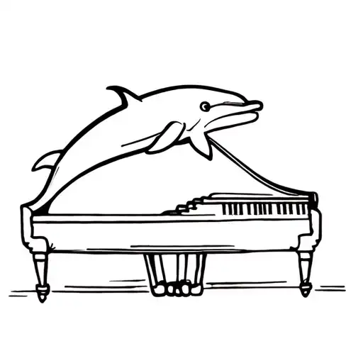 Dolphin Playing Piano