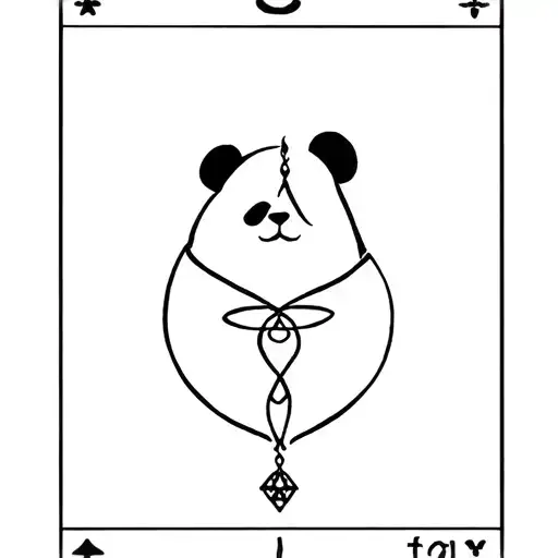 Minimalistic Panda As Tarot The Hanged Man Card