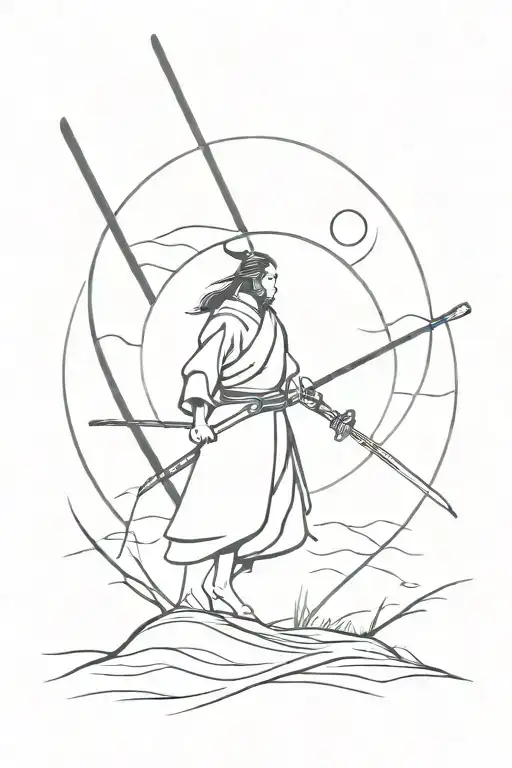 Samurai And Moon