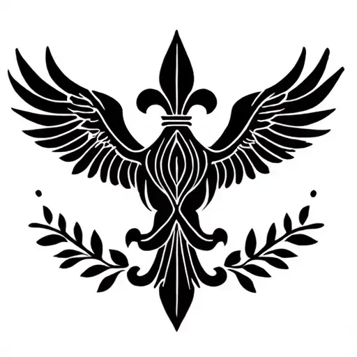 Phoenix Bird Fleur De Lis