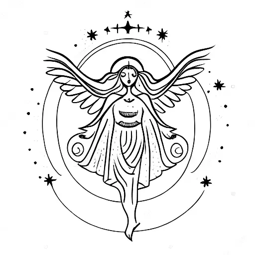 Celestial Goddess Holding A Star