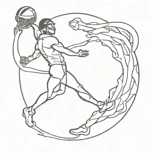 Stickman Holding Football Player Kicking With Halo On Top